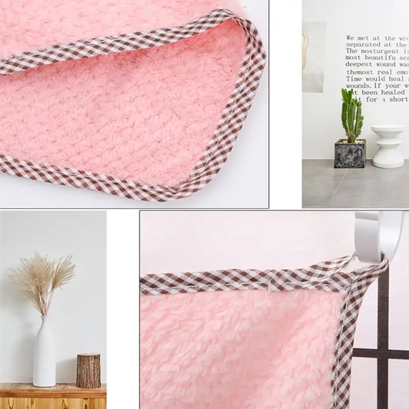 Hangable Double-Sided Coral Fleece Kitchen Wipes