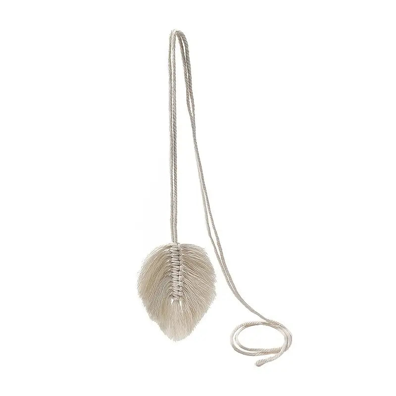 Boho Leaf Macramé Curtain Holder (1 Piece)