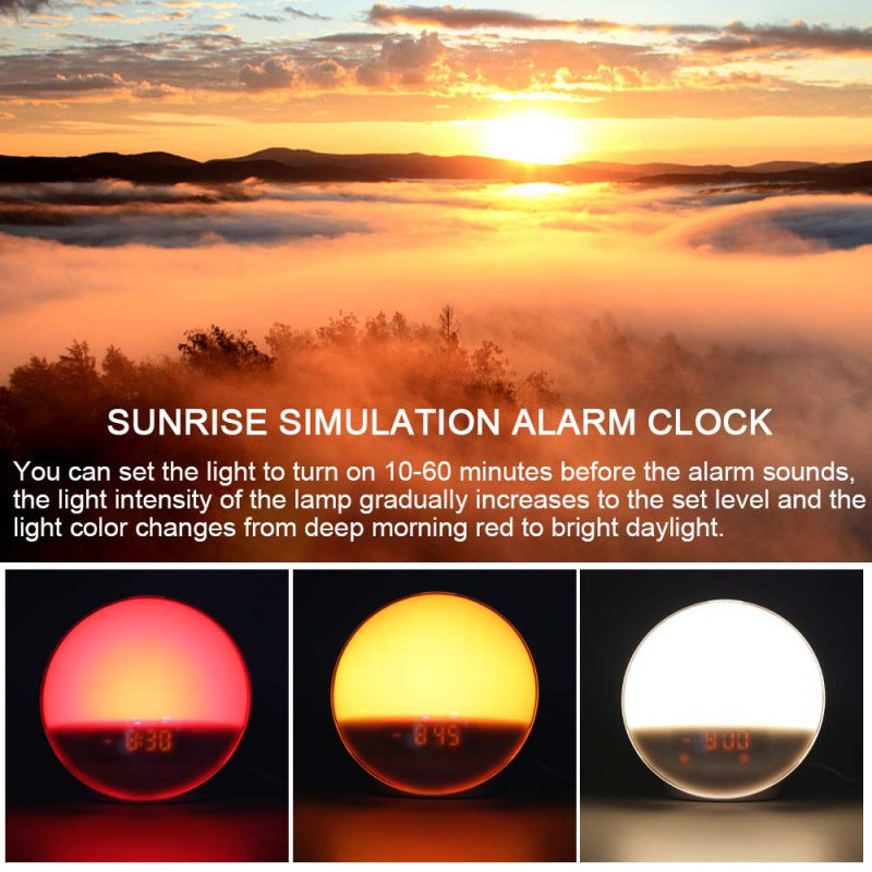 Creative Multifunctional LED Alarm Clock with Sunrise Simulation
