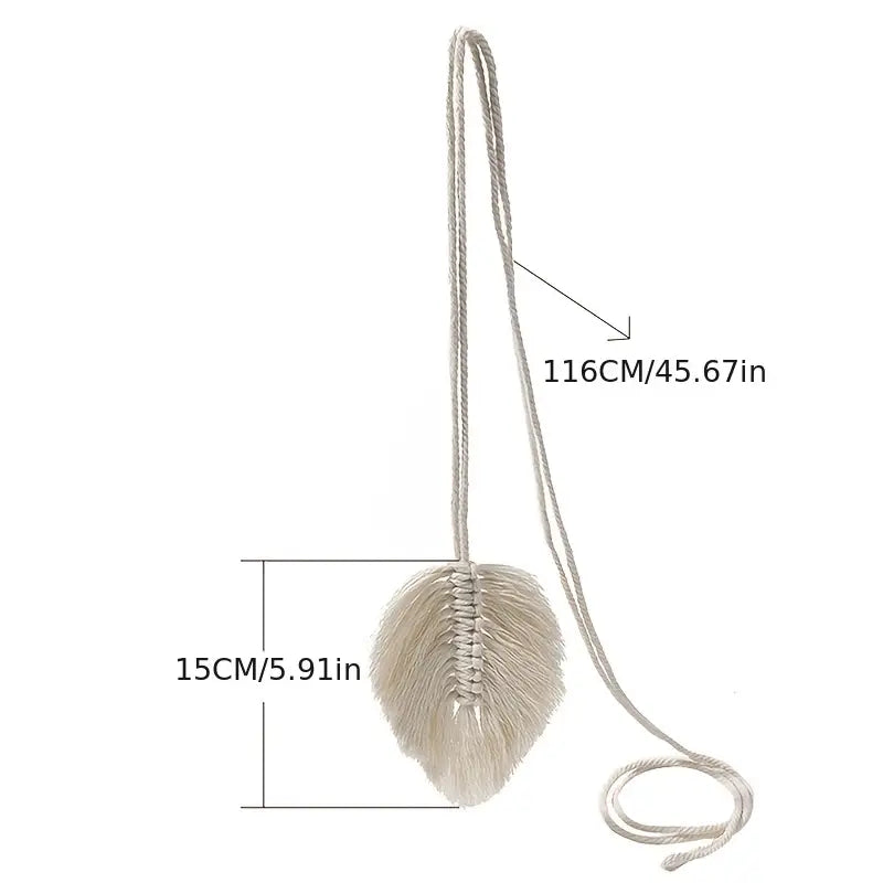 Boho Leaf Macramé Curtain Holder (1 Piece)