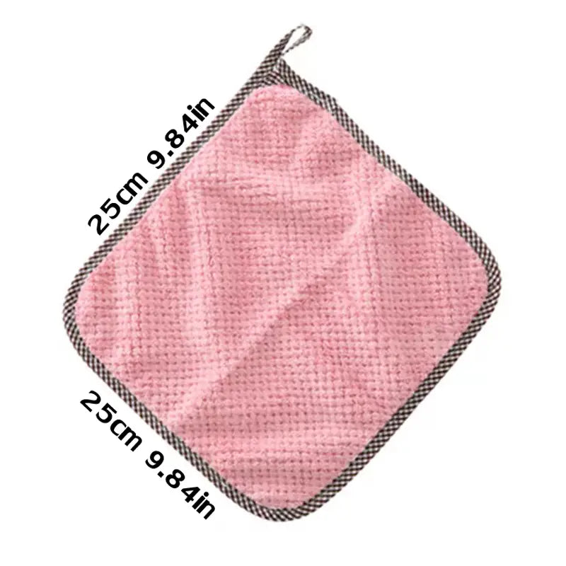 Hangable Double-Sided Coral Fleece Kitchen Wipes