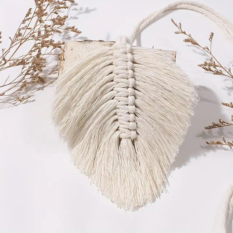 Boho Leaf Macramé Curtain Holder (1 Piece)